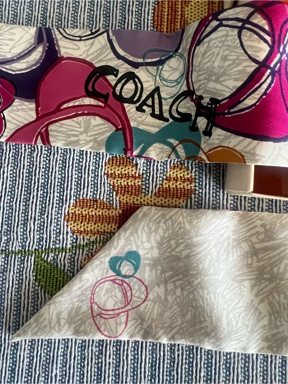 Coach RARE Poppy Graffiti Scarf with Box (See Description)